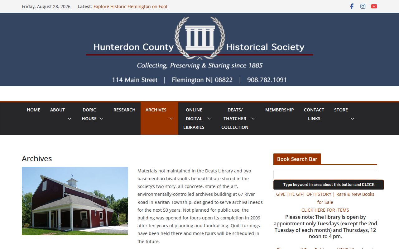 Raritan Township city directory companion holdings at Hunterdon County Historical Society archives