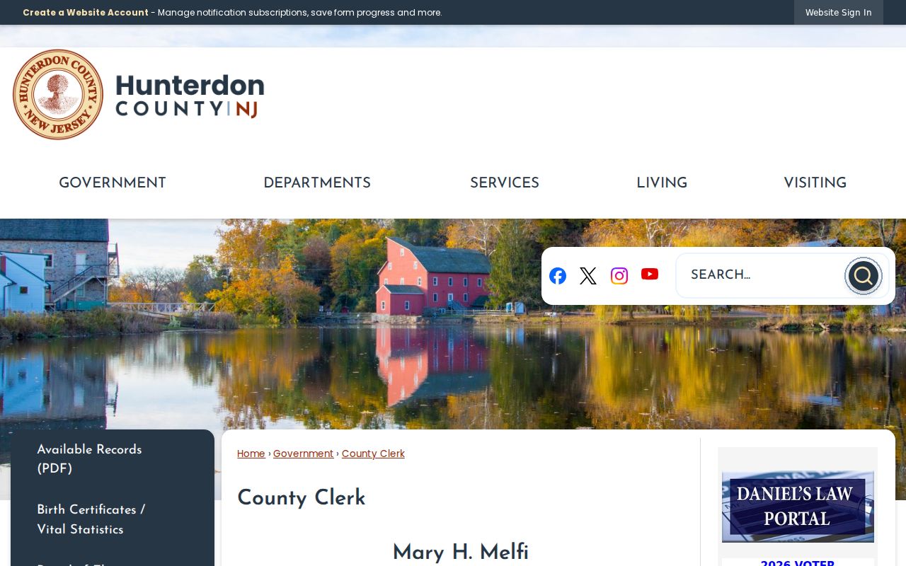 Raritan Township residents directory Hunterdon County Clerk deed search room