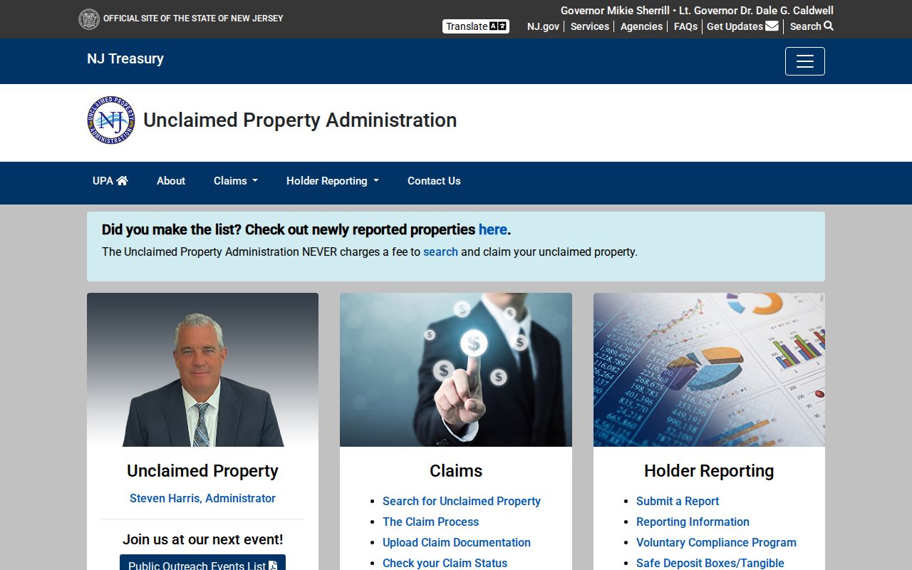 Raritan Township residents directory New Jersey unclaimed property search
